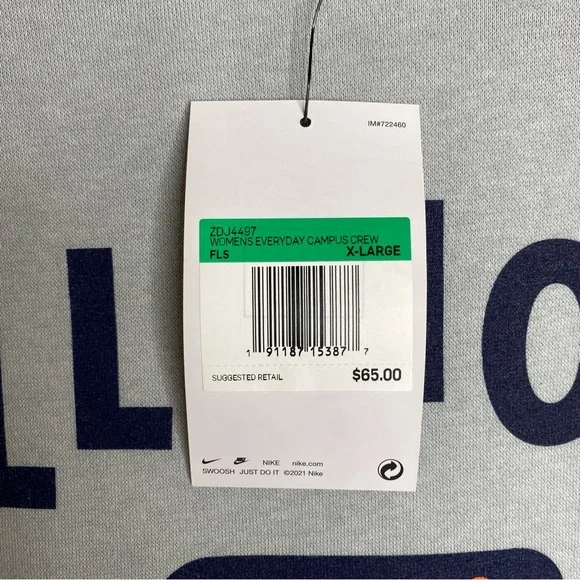 Nike Illinois Fighting Illini crew neck women’s oversized college sweatshirt new - Picture 2 of 5